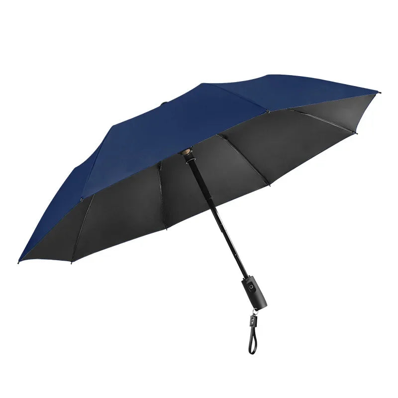 Compact Sun Protection Umbrella with Built-in USB Fan