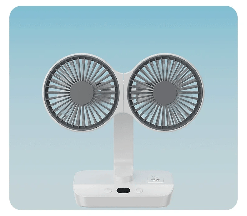 Compact Battery Powered Desk Fan with LCD Screen - Luxicro