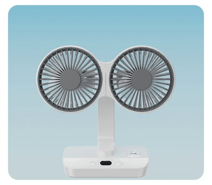 Compact Battery Powered Desk Fan with LCD Screen - Luxicro