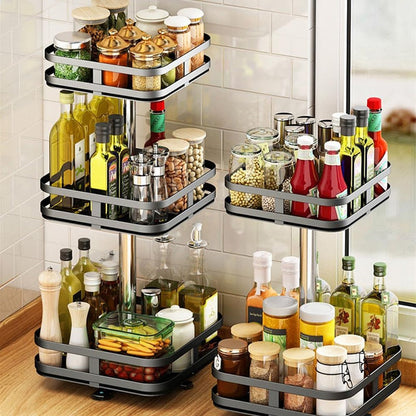 Adjustable 360 Rotating Shelf Storage Rack