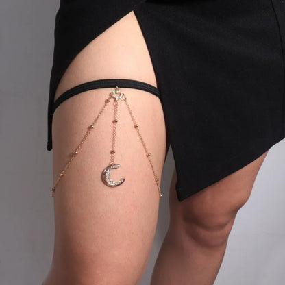 Sparkling Crystal Moon Shape Adjustable Necklace