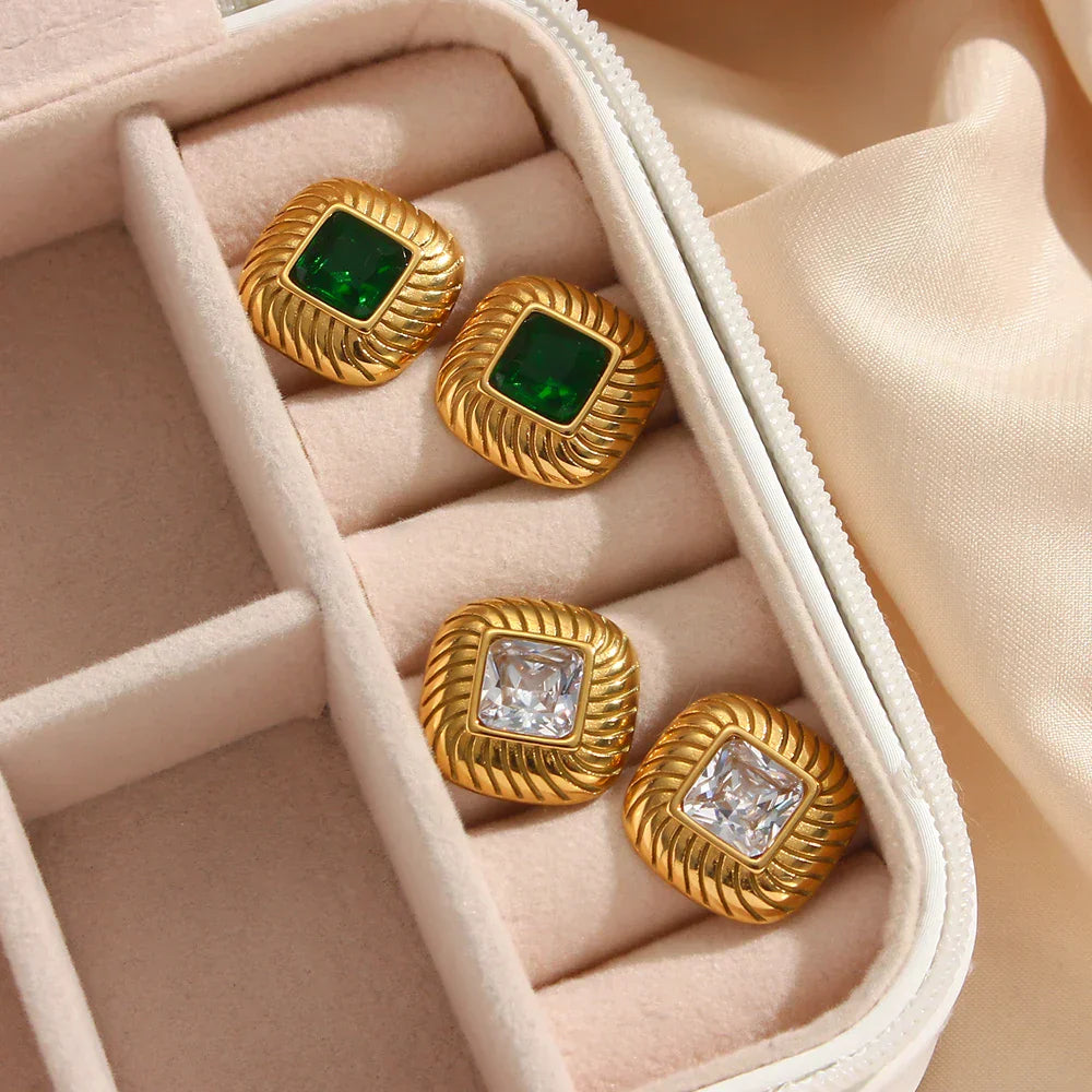 Luxury Swirl Pattern Diamond Earrings