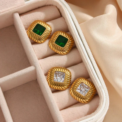 Luxury Swirl Pattern Diamond Earrings