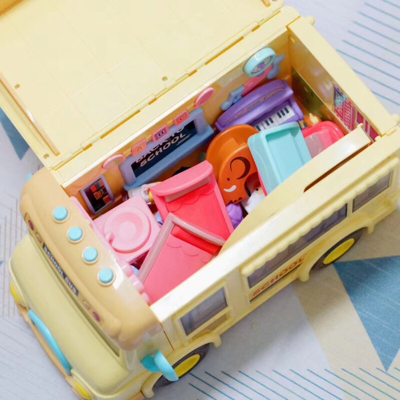Colorful Childrens Large School Bus Toy Model