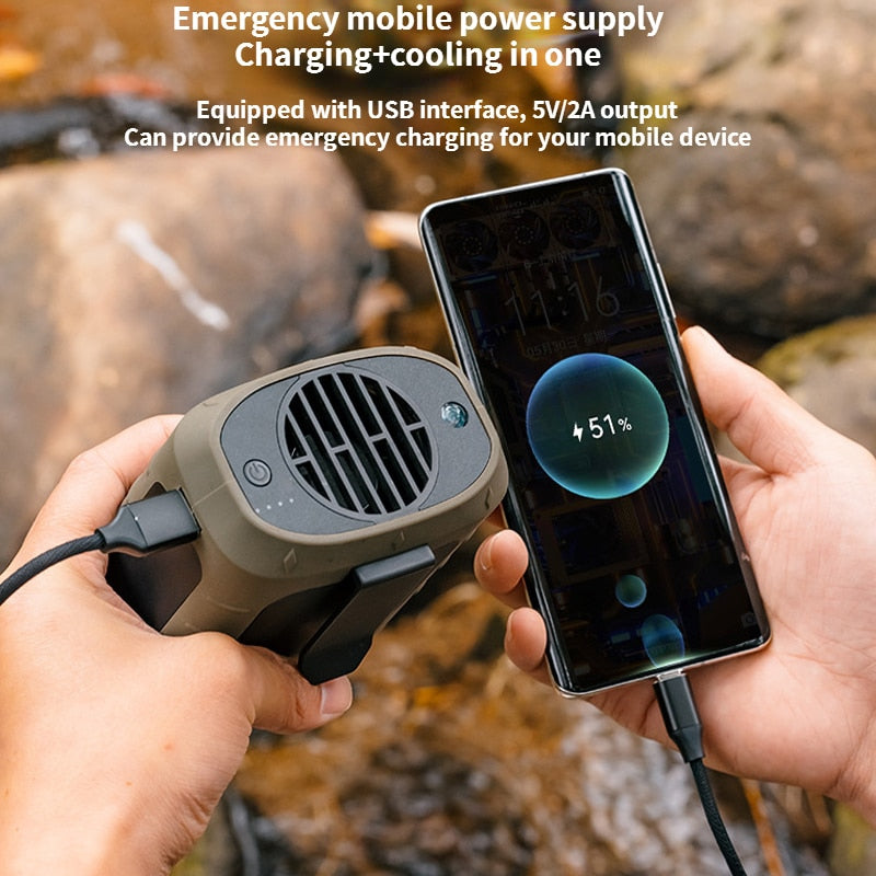 Compact USB Travel Neck Fan Charger
