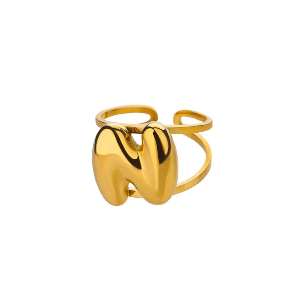 Customizable Initial Open Circle Ring