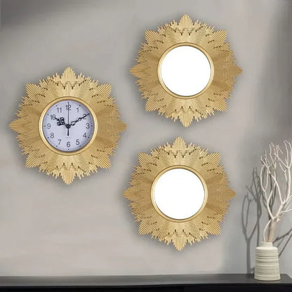 Luxury Clock and Mirror Home Decor Set