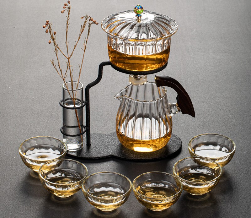 Elegant Leaf Design Automatic Tea Infuser Set