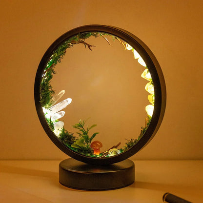 Beautiful Glass Table Lamp with Green Crystals