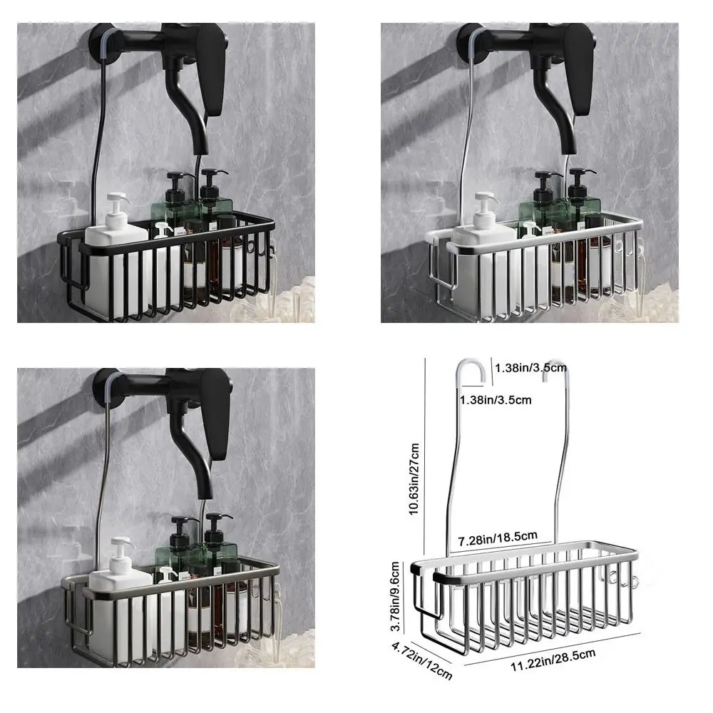 Shower Organizer with Hooks and Extra Storage