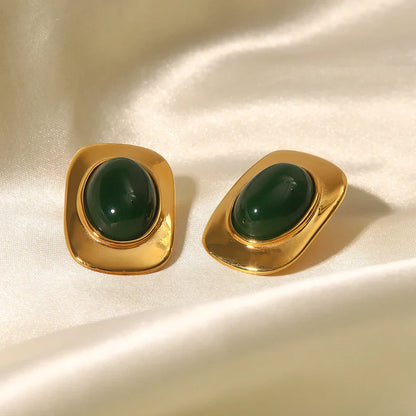Elegant Emerald Teardrop Dangle Earrings
