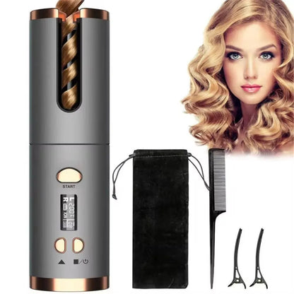 Easy Use Cordless Hair Curling Iron - Luxicro