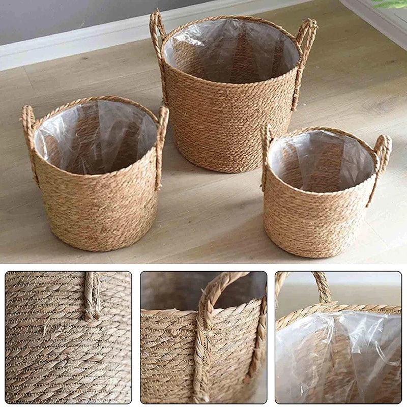 Big Round Wicker Garden Planter Basket