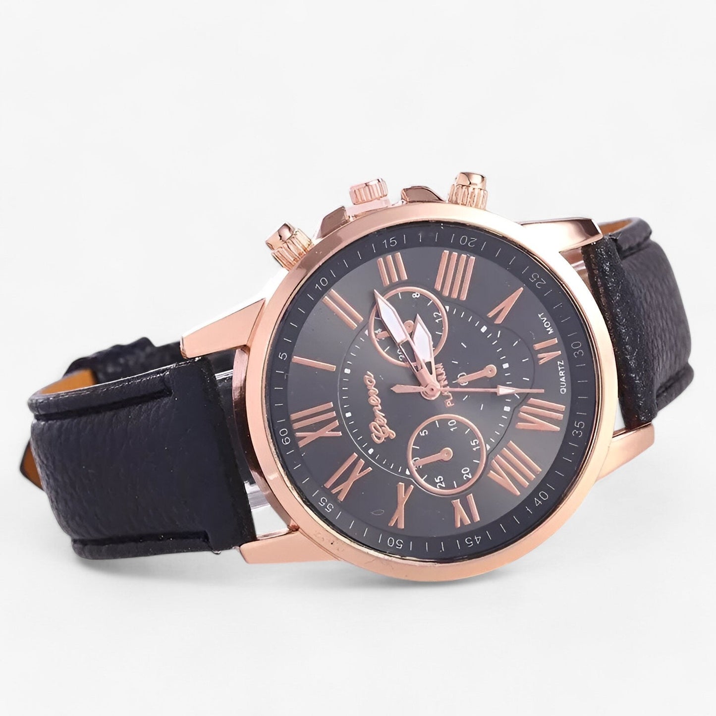 Durable Brown Leather Ladies Watch 42mm - Luxicro