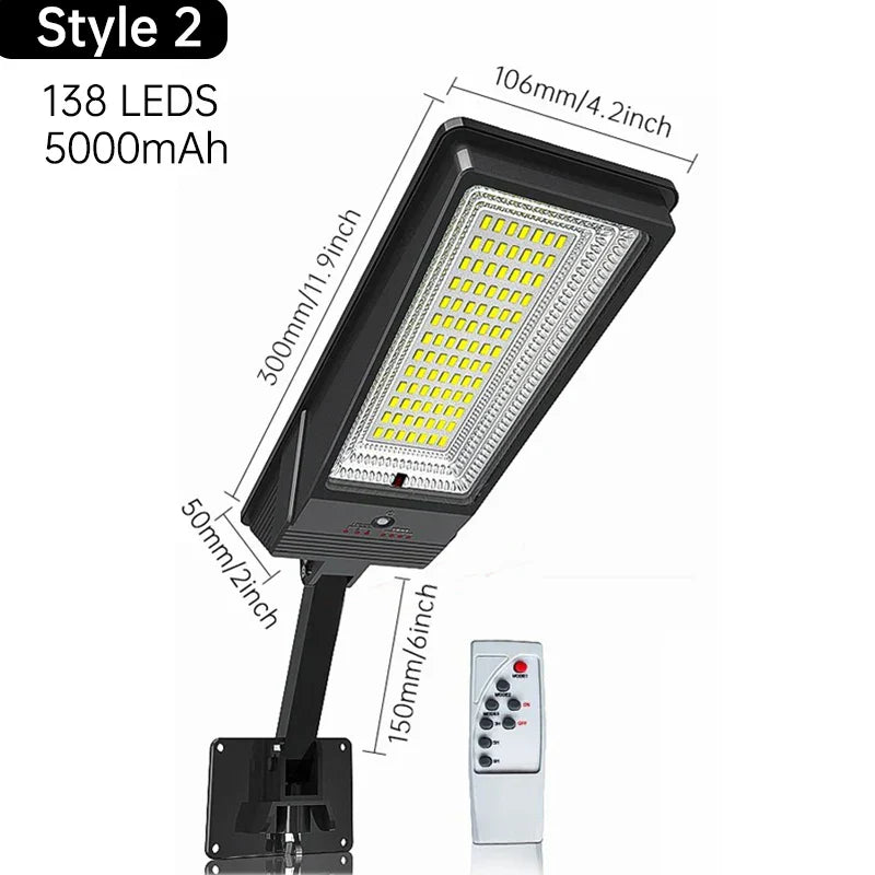 Bright Solar Powered Outdoor Lamp with 138 LEDs