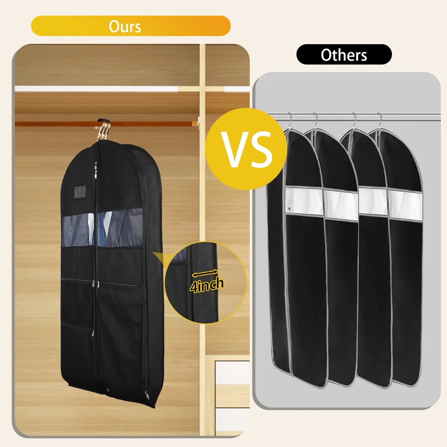 Spacious Garment Travel Bag with Zip Pockets
