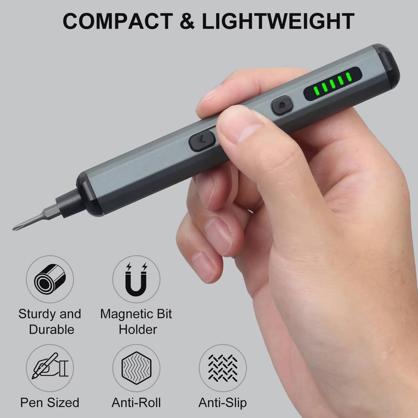 Portable Power Screwdriver Set with 64 Bits and LED