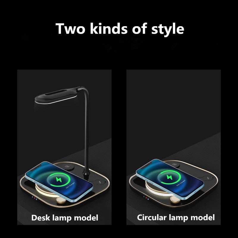 Smart LED Desk Lamp with Fast Wireless Charging