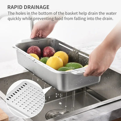 Compact Kitchen Stainless Steel Vegetable Colander Basket