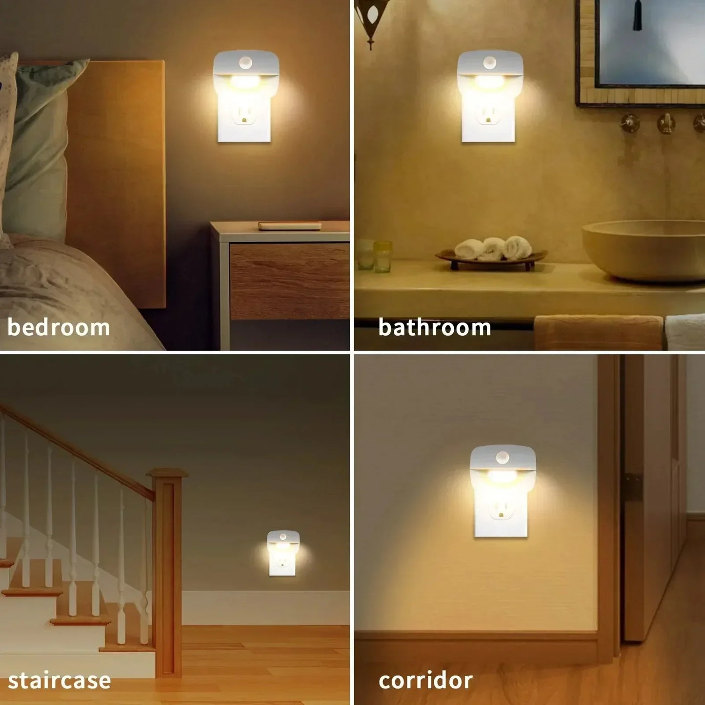 Automatic LED Bedside Lamp Soft Warm Glow