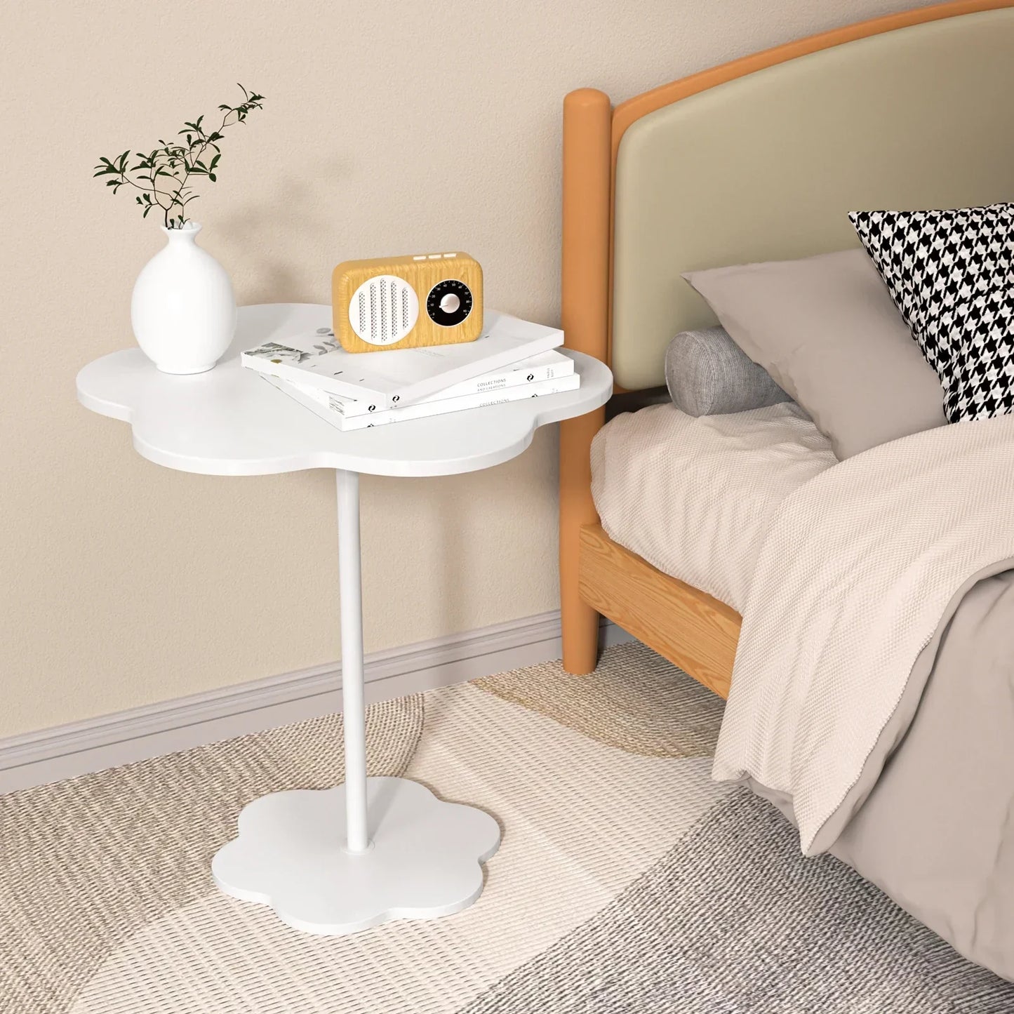 Soft Round White Side Table - Luxicro