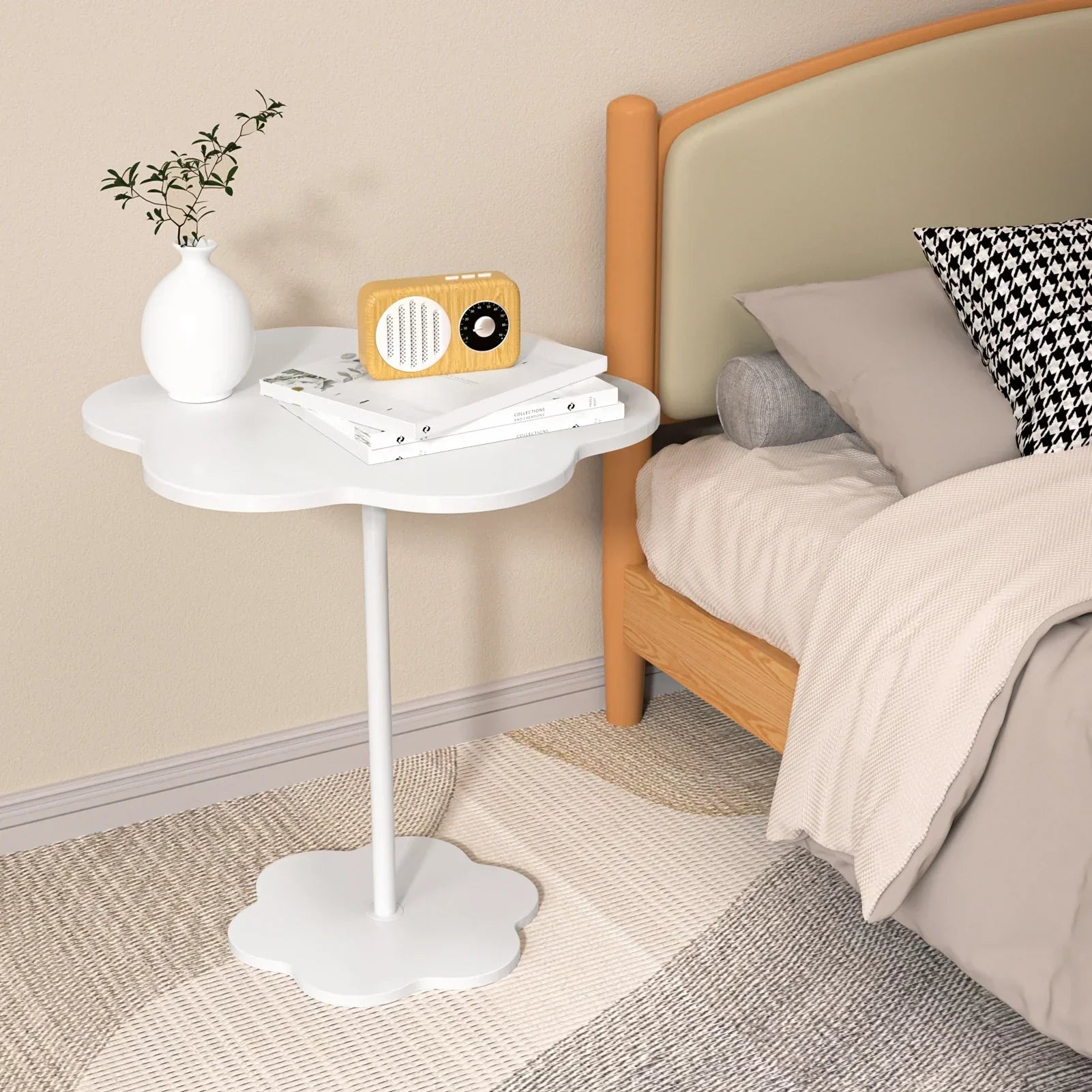 Soft Round White Side Table - Luxicro