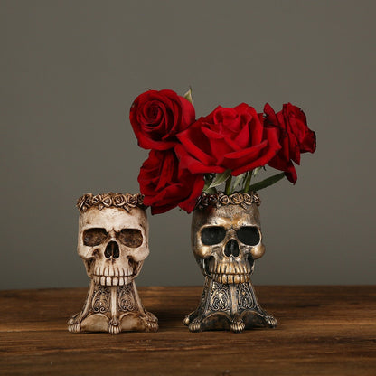 Decorative Resin Skull Planter