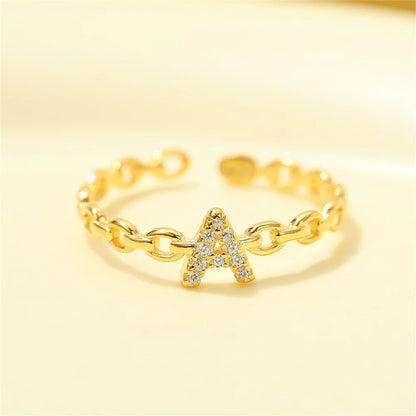 Elegant Initial Diamond Letter Ring - Luxicro