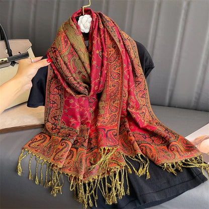Soft Cashmere Women's Scarf with Warm Luxury Print