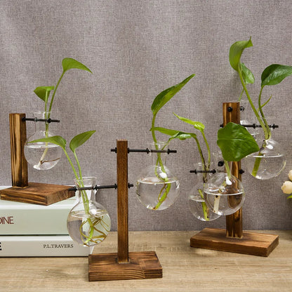Contemporary Wooden Table Vase 3 Piece Set