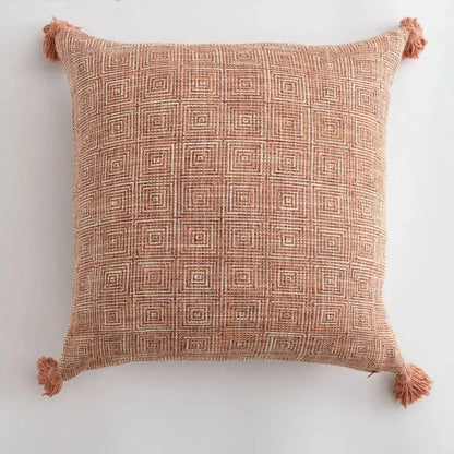 Decorative Throw Pillow Cover with Colorful Tassels