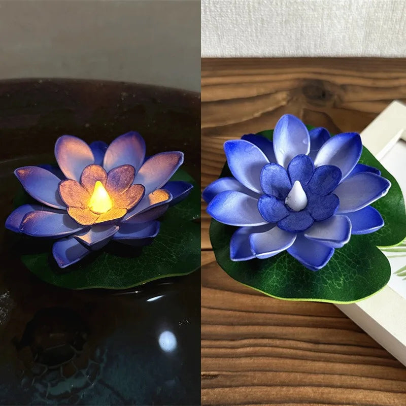 Beautiful Water Lily Pond Table Lamp with LED Light