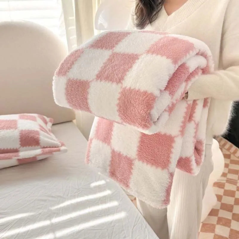 Warm Fuzzy Pink Blanket Throw