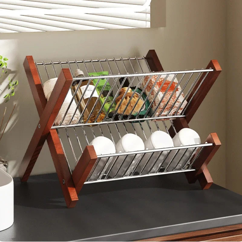 Compact Space Saving Folding Dish Rack