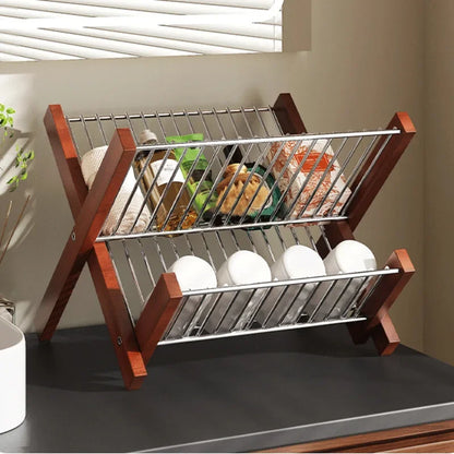 Compact Space Saving Folding Dish Rack