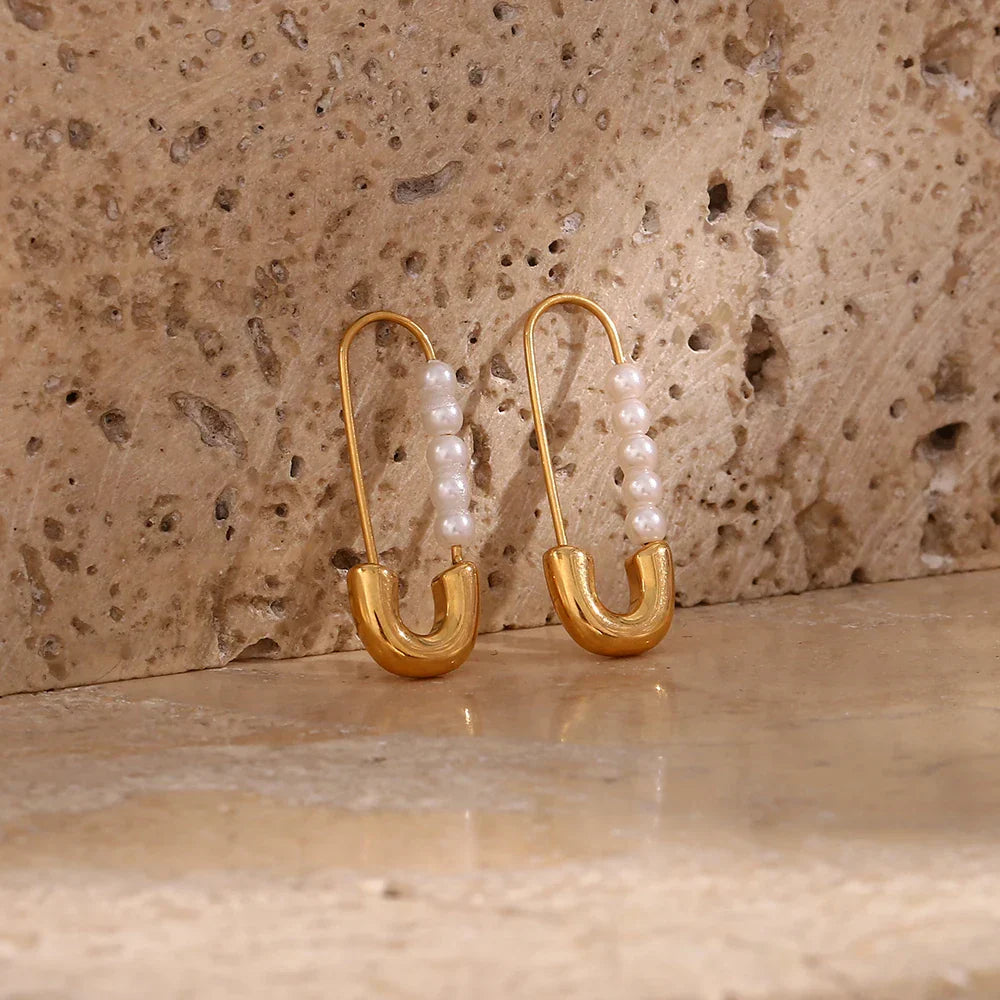 Elegant White Pearl Dangle Earrings
