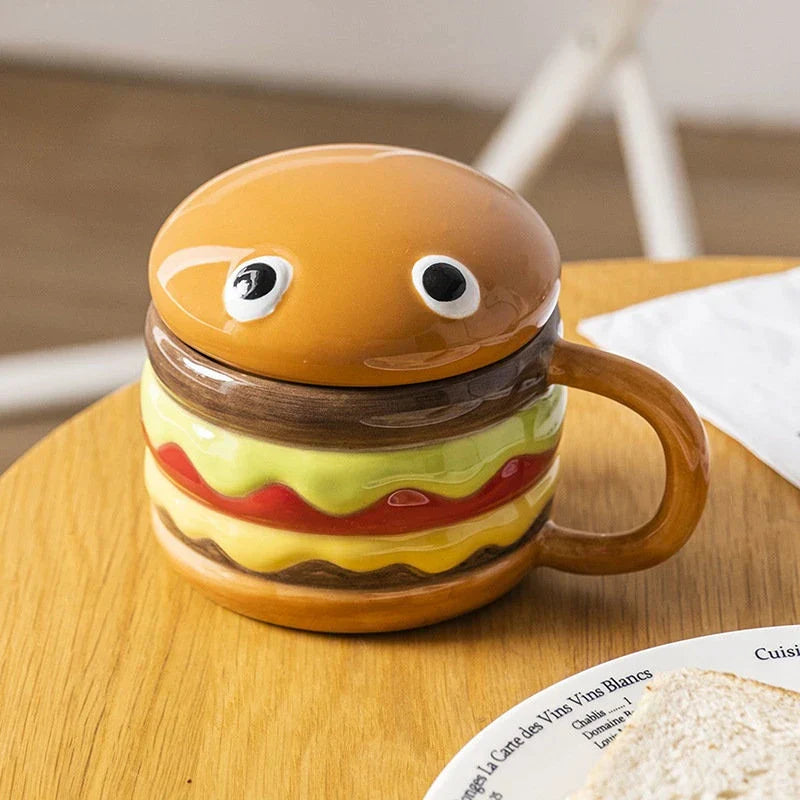 Fun Ceramic Burger Shaped Coffee Mug