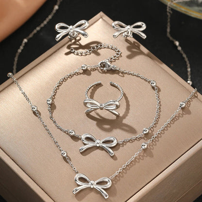 Dainty Pearl Satellite Necklace Set for Ladies