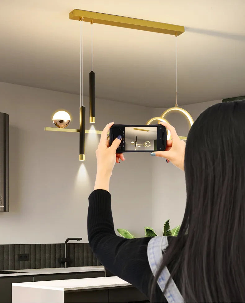 Sleek Slim LED Pendant Light with Remote Dimmer Control