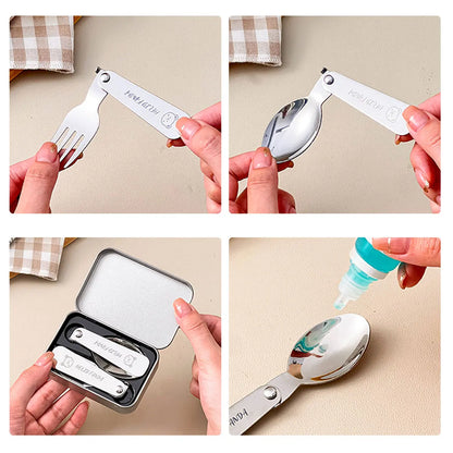 Portable Camping Utensil Set Stainless Steel 3Piece