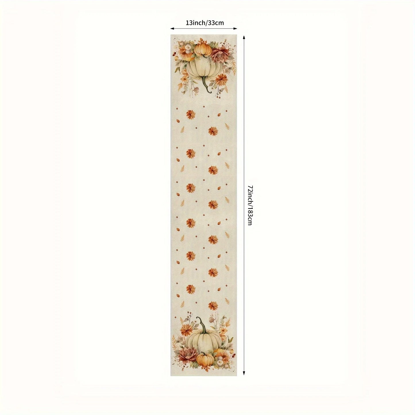 Cozy Fall Table Runner with Pumpkin Design