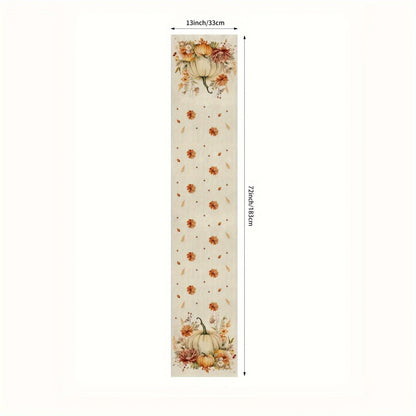 Cozy Fall Table Runner with Pumpkin Design