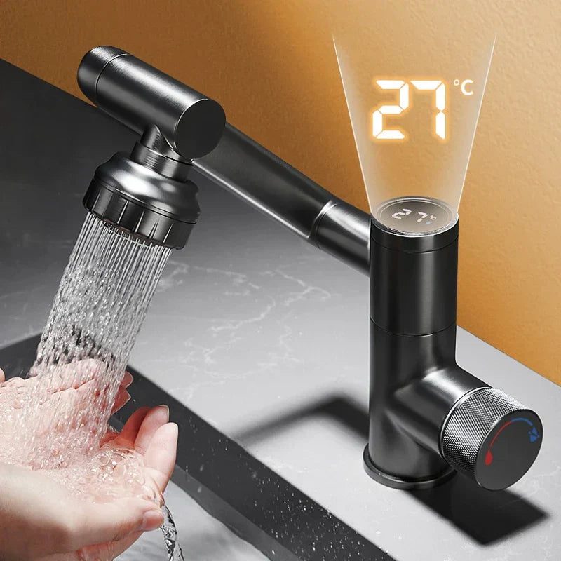 Stylish LED Swivel Kitchen Sink Faucet - Luxicro