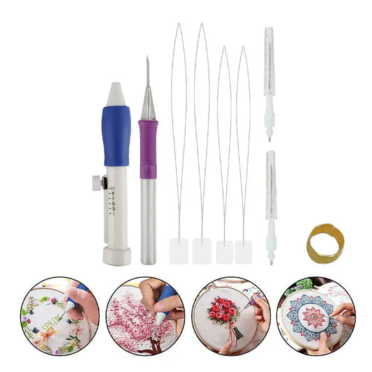 Beginner Embroidery Craft Kit with Needle Tools - Luxicro