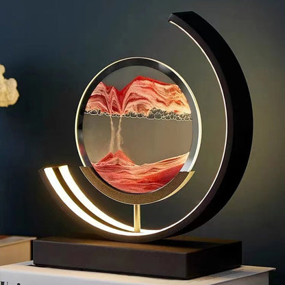 Decorative LED Sand Table Lamp with Moving Sand Design - Luxicro