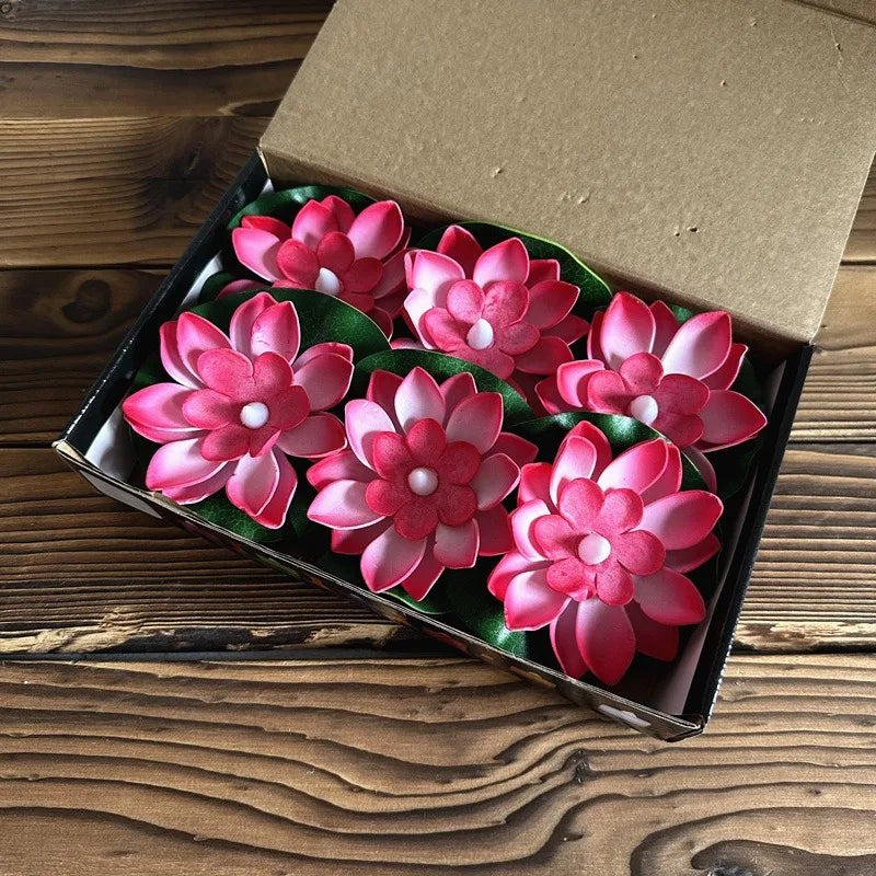 Beautiful Water Lily Pond Table Lamp with LED Light