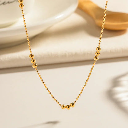 Dainty 3 Pearl Drop Gold Chain Necklace
