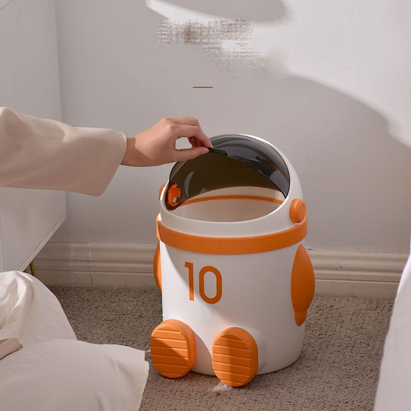 Compact Fun Space Themed Office Trash Can
