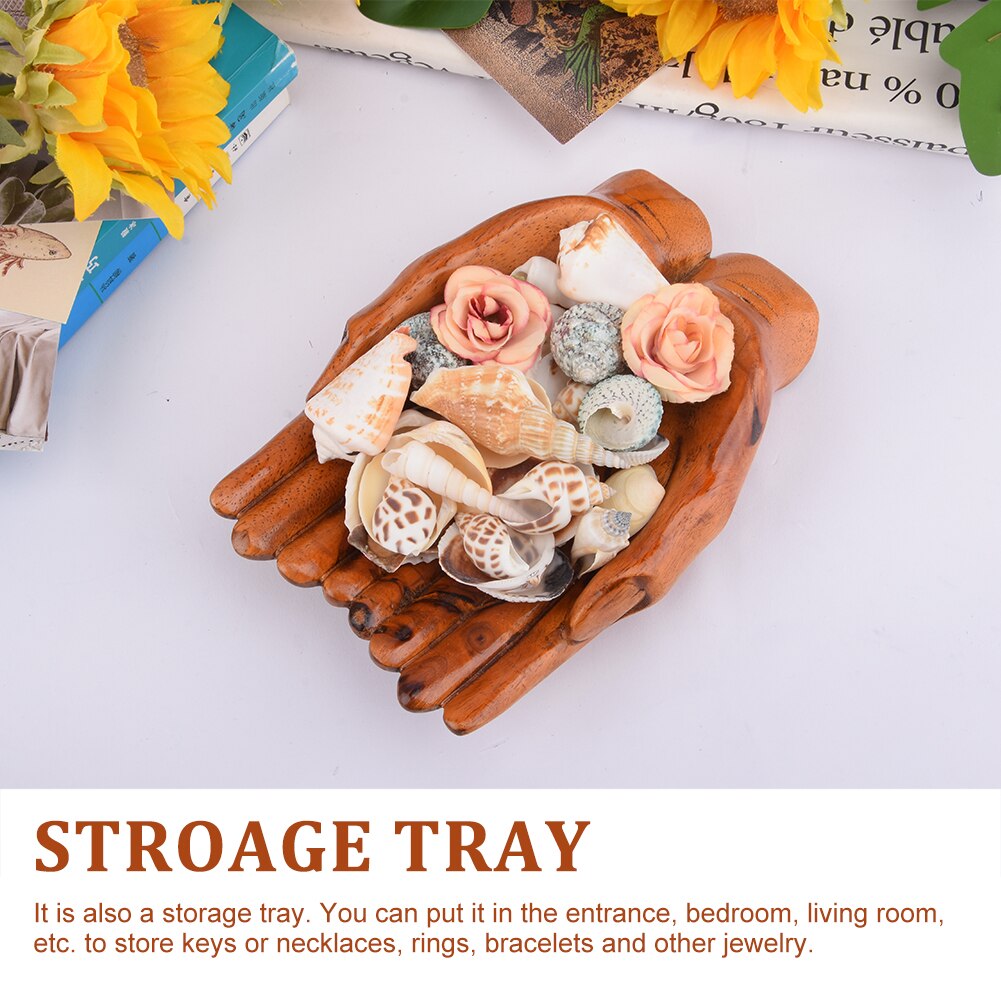 Unique Wood Prayer Hand Candy Bowl Home Decor