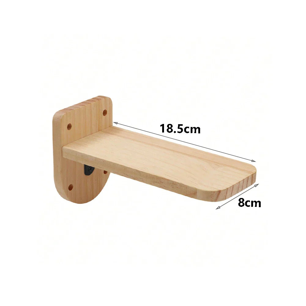 Compact Wall Mount Cat Tower Scratching Post Set